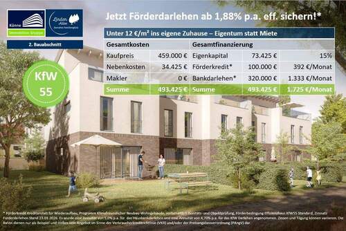 Lindenallee 2. BA 459TEUR KfW55 - 6 Zimmer Reihenmittelhaus zum Kaufen in Markranstädt