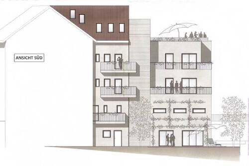 Ansicht von Süden - Mehrfamilienhaus, Wohnhaus mit 600,00 m² in Traunstein zum Kaufen