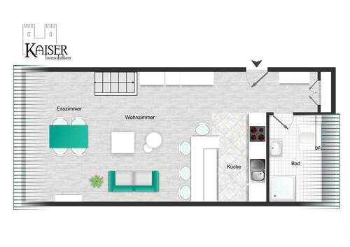 DG I Küche, Essen, Wohnen, Bad - 