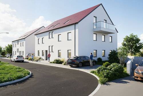 Visualisierung Außenansicht - 'Hirtenweiher-Karree' - 3-Zimmer-OG-Wohnung mit West-Balkon