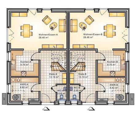 Erdgeschoss - Doppelhaushälfte mit 127,00 m² in Apen / Augustfehn zum Kaufen