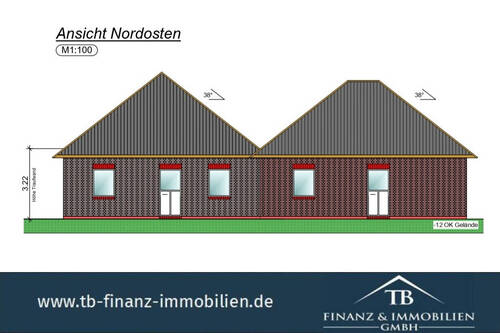 Ansicht Nordosten - 1a-Lage! Sehr ruhig und dennoch zentral mitten in der Stadt Neubau-Doppelhaushälfte