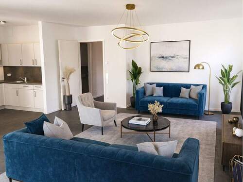 Wohzimmer visualisiert - 3 Zimmer Etagenwohnung in Berlin