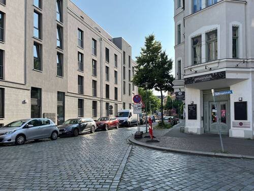 Blick zur Straße - Etagenwohnung mit 60,20 m² in Leipzig zum Kaufen