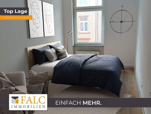 Schlafzimmer - 2 Zimmer Altbauwohnung im beliebten Stadtteil Bockenheim