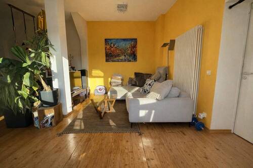 Wohnzimmer_Ansicht_Terrasse - Ohne Makler - Lichtdurchflutete Dachgeschosswohnung mit Loftcharakter und Dachterrasse in Alt-Tegel