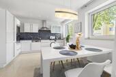 OFFENE KÜCHE - *** ERSTBEZUG NACH MODERNISIERUNG - HOCHWERTIGE 3,5-ZI.-WOHNUNG MIT SONNENLOGGIA & EBK IN BREDENEY