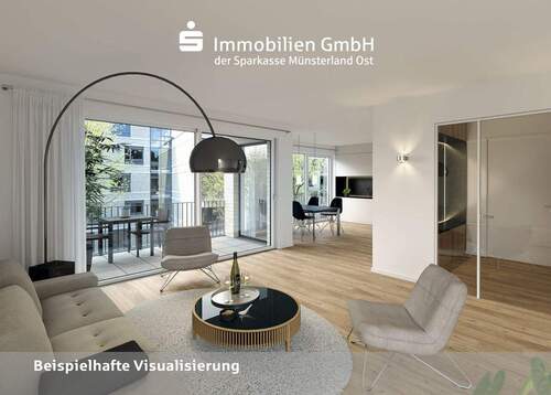 Wohn- und Essbereich - Etagenwohnung mit 83,00 m&sup2; in Münster zum Kaufen