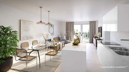 Visualisierung Wohn./Ess./Kü. - 3 Zimmer Etagenwohnung zum Kaufen in Remseck am Neckar / Aldingen