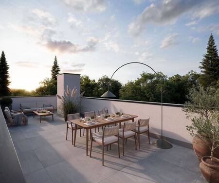 FR09 - Dachterrasse - NEUBAU: Moderne DG-Wohnung mit 4,5 Zimmer und Dachterrasse über Dachausstieg