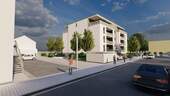 Straßenansicht Eingansbereich - Saarlouis Astrapark! 1.OG! 3- Zimmer Wohnung mit Loggia! KfW 40! Top Ausstattung! Außenstellplatz!
