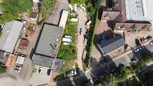 Drohnenansicht - Gewerbegrundstück zu vermieten in Neu Wulmstorf - Ideal für Autohandel, Werkstatt oder Lager