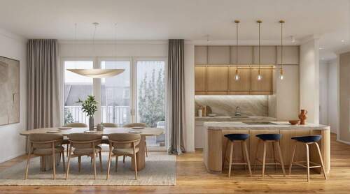 Visualisierung: Küchenbereich - 4 Zimmer Etagenwohnung zum Kaufen in Berlin
