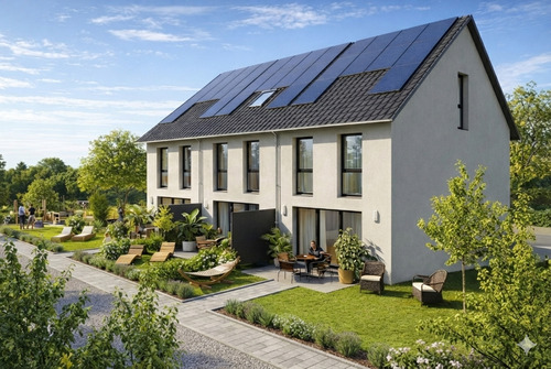 Außenansicht 3 RH mit Gehweg - 5 Zimmer Reihenmittelhaus zum Kaufen in Stuttgart