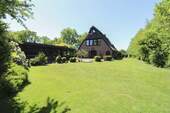 Titelbild - Reetdachidylle in ruhiger Feldrandlage von Wischhafen - Landhaus mit Ferienwohnung
