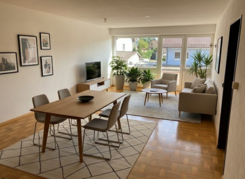 Wohnzimmer mit Ausgang zur... - 3 Zimmer Etagenwohnung in Seelbach