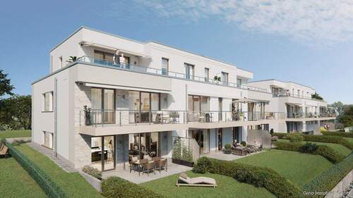 Haus 1&2 Gartenansicht - Etagenwohnung mit 99,30 m&sup2; in Essen / Burgaltendorf zum Kaufen