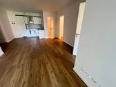 Ansicht III: Wohn- und Esszimmer mit offenem Küchenbereich - Etagenwohnung mit 52,60 m&sup2; in Hamburg zur Miete