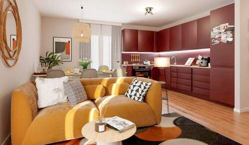 Offene Wohnküche - 2-Zimmer-Eigentumswohnung mit Balkon und Abstellraum