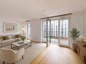 Virtuelles Staging Wohnzimmer - Etagenwohnung mit 88,00 m&sup2; in Hamburg zum Kaufen