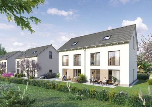 DHH Gartenansicht Tag.jpg - 5 Zimmer Doppelhaushälfte zum Kaufen in Flörsheim