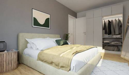 Visualisierung des Schlafzimmers der Eigentumswohn - 3 Zimmer Etagenwohnung in Göhren