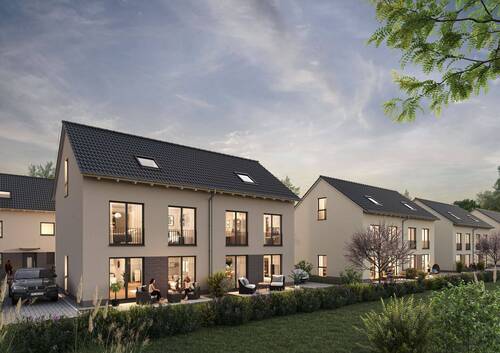 Abendanimation Gartenseitig.jpg - 5 Zimmer Doppelhaushälfte zum Kaufen in Flörsheim