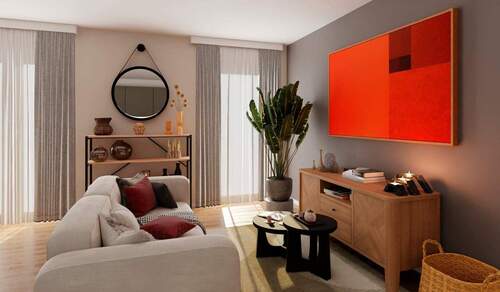 Das Wohnzimmer wird zum Treffpunkt - Etagenwohnung mit 60,80 m&sup2; in Düsseldorf zum Kaufen