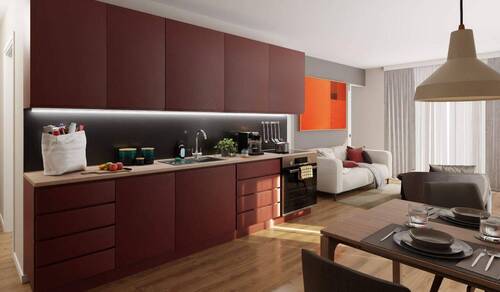 Die offene Wohnküche lädt zum gemeinsamen Kochen e - 1 Zimmer Etagenwohnung in Heringsdorf