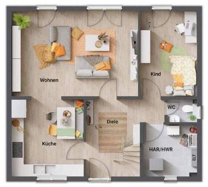 Erdgeschoss-5-Zimmer Variante - 