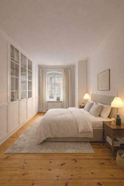 Einrichtungsbeispiel - Altbau trifft Licht & Weite - Stilvolle 2-Zimmerwohnung mit warmem Ambiente im Hochparterre