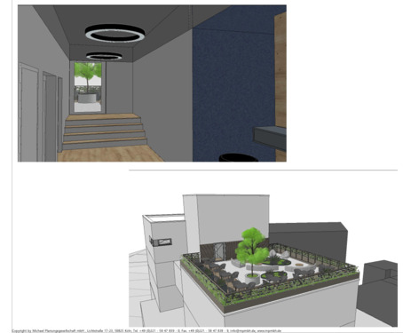 Visualisierung Dachterrasse - Büro in Köln