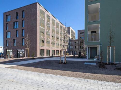 Baufortschritt Haus 3: Blick von Südwest - Etagenwohnung mit 84,40 m&sup2; in Leinfelden-Echterdingen zum Kaufen