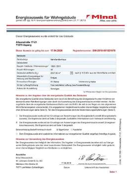 Energieausweis Seite 1 - 