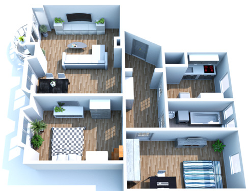 Grundriss DG WE 411-1.png - großzügige 3-Raum-Wohnung mit Balkon und KFZ-Stellplatz im Zentrum von Döbeln