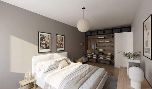 Helles und komfortables Schlafzimmer - Erdgeschosswohnung mit Garten und Süd-Terrasse