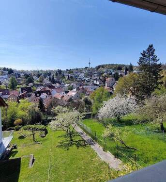 Ausblick Wohnzimmer im OG - 7 Zimmer Mehrfamilienhaus, Wohnhaus zum Kaufen in Karlsruhe