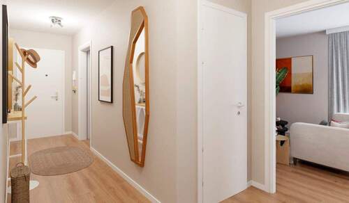 Der Flur mit Platz für eine Garderobe - 