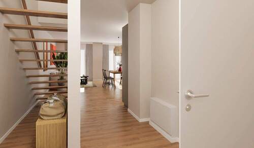 Offener Eingangs- und Wohnbereich - 6.-Zi.-Maisonettewohnung mit Balkon und zwei Bädern