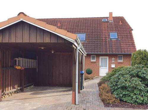 Ansicht/Carport - 4 Zimmer Doppelhaushälfte zur Miete in Apensen
