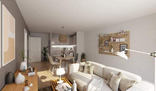 Lichtdurchfluteter Wohnbereich dank bodentiefer Fe - Barrierefreie Wohnung mit Süd-Balkon