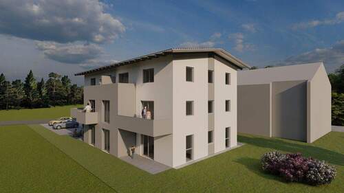 Ansicht Süden - NEUBAU 2- Zimmer Eigentumswohnung, in der Gemeinde Prackenbach, Bay. Wald - PROVISIONSFREI!!! -