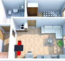 helle 2-Raum-Wohnung mit Einbauküche und Tiefgaragenstellplatz, unbefristet vermietet - Waldheim