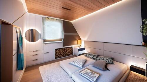 Schlafzimmer OG als Einrichtungsbeispiel (KI generiert) - 