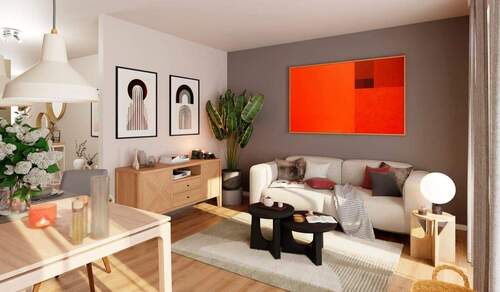 Das Wohnzimmer wird zum Treffpunkt für Ihre Famili - 4-Zi.-Maisonettewohnung, Terrasse mit Garten und zwei Bäder