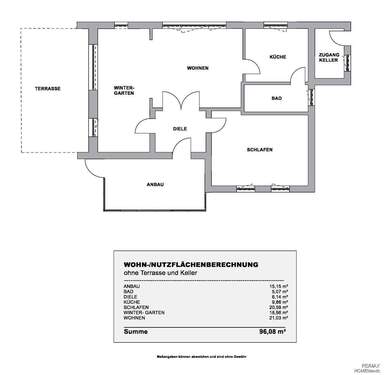 GR HP mit Wohn-Nutzflächenberechnung - 