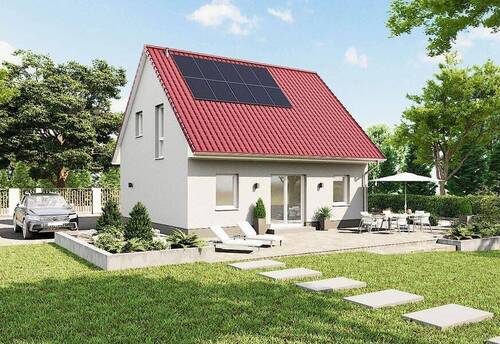Gartenansicht.jpg - Grundstückskauf und Neubau 4-Zimmer-Massivhaus