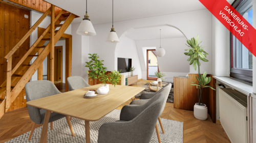 Sanierungsvorschlag Wohnzimmer - 6 Zimmer Etagenwohnung in Nürnberg
