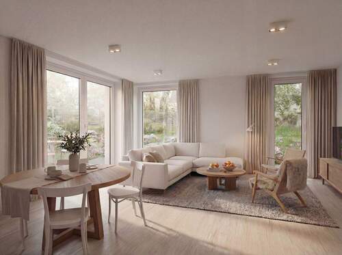 Innenvisualisierungen - Der Natur so nah: Exklusives Wohnen mit Terrasse, Balkon und Garten