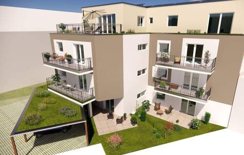 Süd-Ost-Ansicht oben - 4 Zimmer Terrassenwohnung zum Kaufen in Nürnberg
